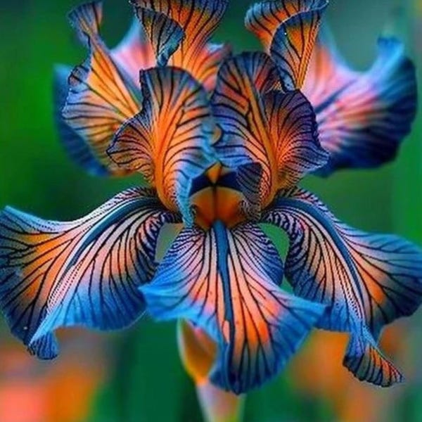 50 Blue Orange Iris Perennial Seeds Flower Plant (much less money than bulbs) - FRESH SEEDS - Limited Supply - Order Soon - Thank You