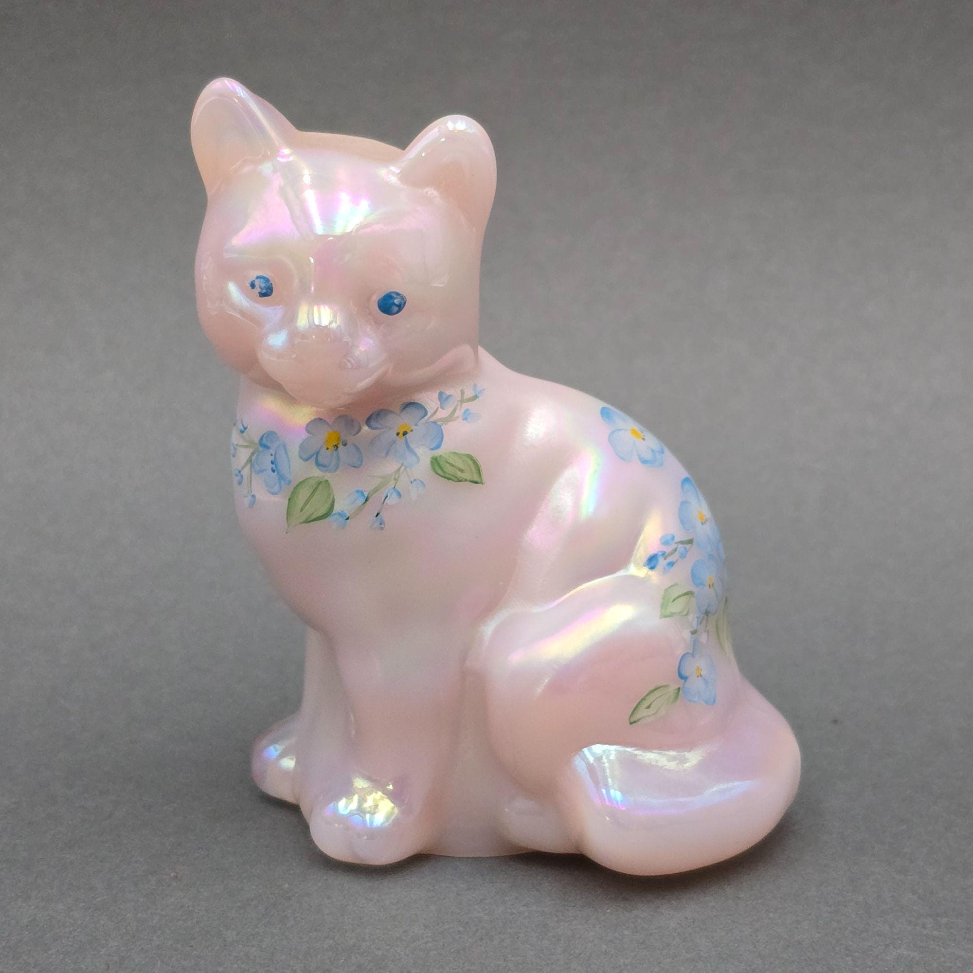 Fenton Glass Pink Cat - Etsy