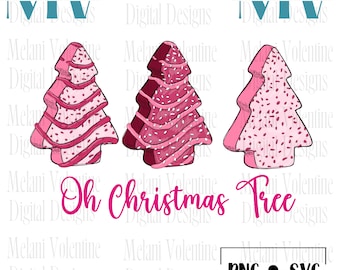Oh kerstboom png, roze kerstboom taarten SVG, dit is het seizoen kerstboom taarten png, roze kerst SVG, vrolijk kerstontwerp