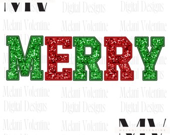 Glitter Merry Christmas png, Faux embroidery png, Glitter sequins Christmas sublimation design, Merry Glitter png, Glitter Christmas designs