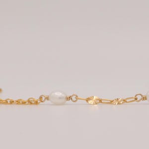 Starburst + DNA chains with Freshwater Pearls - 14k Gold + Genuine Pearls, made to be worn all day, tarnish resistant & waterproof jewelry