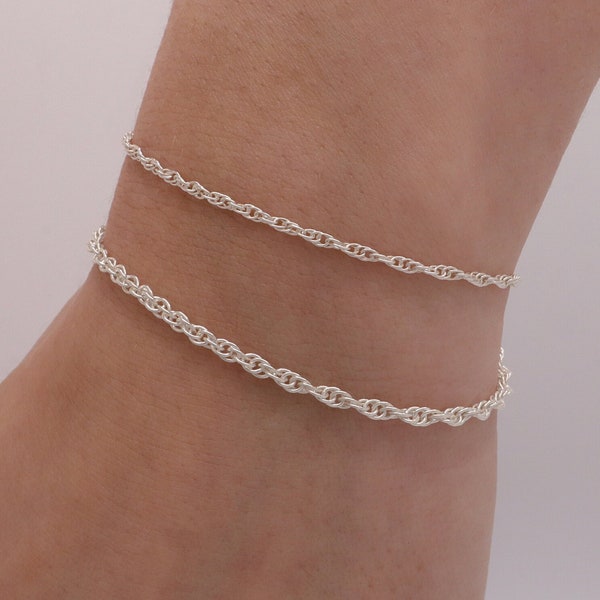 Dikke DNA-ketting 925 sterling zilveren armband: handgemaakte sieradengeschenken, minimalistische armband, waterdicht, aanslagbestendig