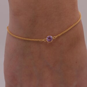 Genuine Amethyst Bracelet: 14K Gold February Birthstone Jewelry