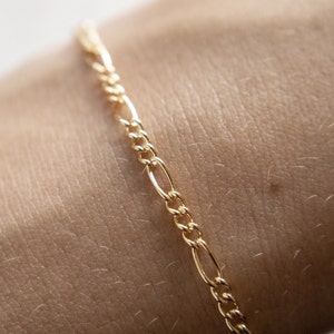 Thick Figaro bracelet - cartier 14k Gold filled - Waterproof jewelry, tarnish resistant, gym proof jewelry - unisex gift for him and for her