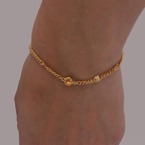 14k Citrine Birthstone Bracelet: Genuine November Birthstone Jewelry for Him & Her - Natural Citrine Gift for Abundance, Joy and Prosperity