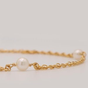 DNA Chain with Round Freshwater Pearls - 14k Gold Filled with Freshwater Pearls, made to be worn all day, tarnish resistant & waterproof