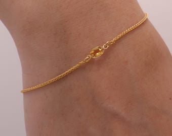 14K Gold Citrin Armband - November Birthstone Schmuck