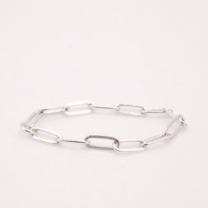 Thick Paperclip 925 Sterling Silver Chain Ring: Handcrafted Jewelry, Custom Chain Ring, Water-proof, tarnish resistant
