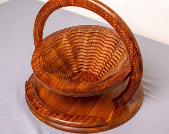 Handmade Wooden Collapsible Flower Basket.  /  fruit basket  /  Bread Basket / Gift Basket  / Foldable basket
