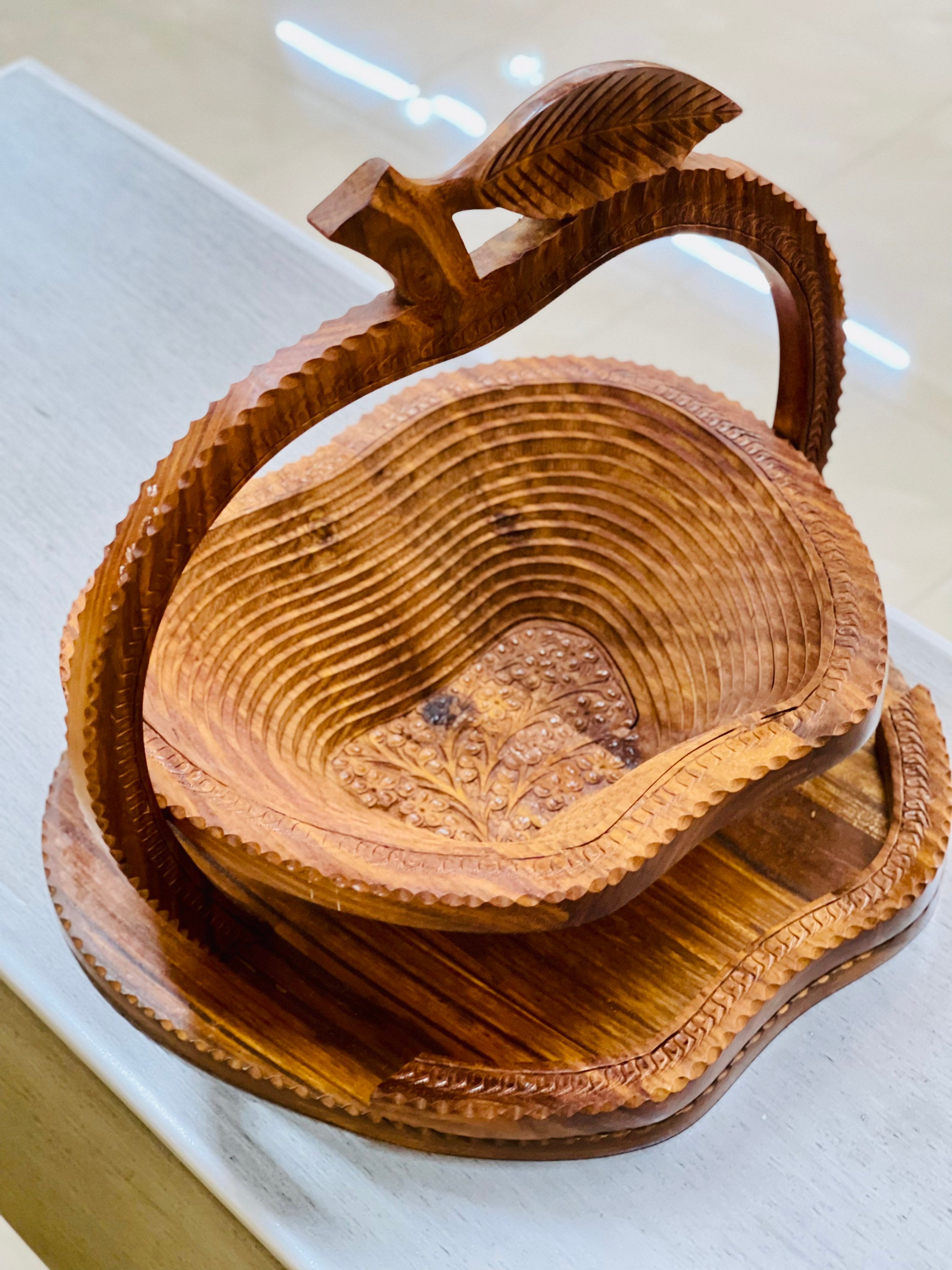 Handmade Gift Basket Wooden Collapsible Apple Basket With Etsy