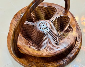 Handmade Collapsible 12” Lotus basket  /  fruit basket  /  Bread Basket / Gift Basket  /Perfect gift for her