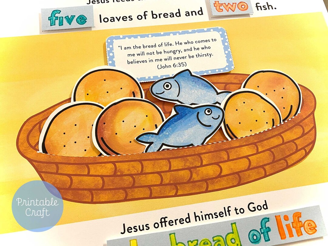 Jesus Feeds The 5000 Craft, Prntable Bblcal Actvty, Bble Lesson...