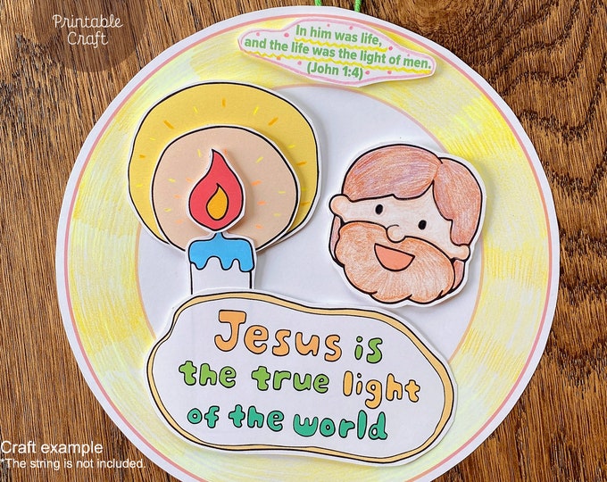 Light of the World Craft, Sunday School Printable, Christian Kids ...