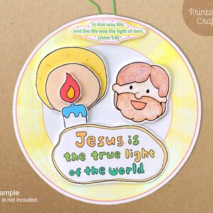 Light of the World Craft, Sunday School Printable, Christian Kids ...