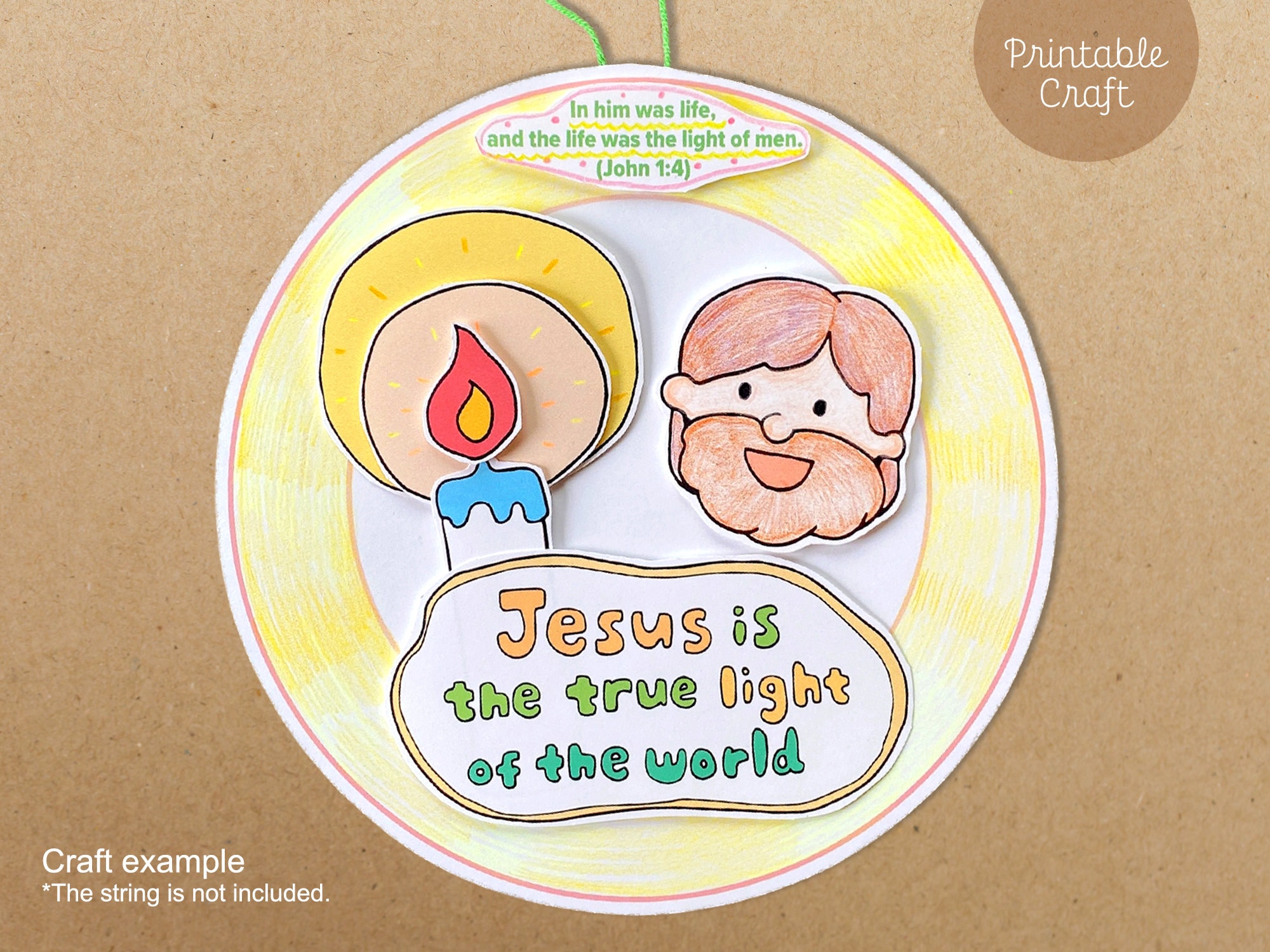Light of the World Craft, Sunday School Printable, Christian Kids