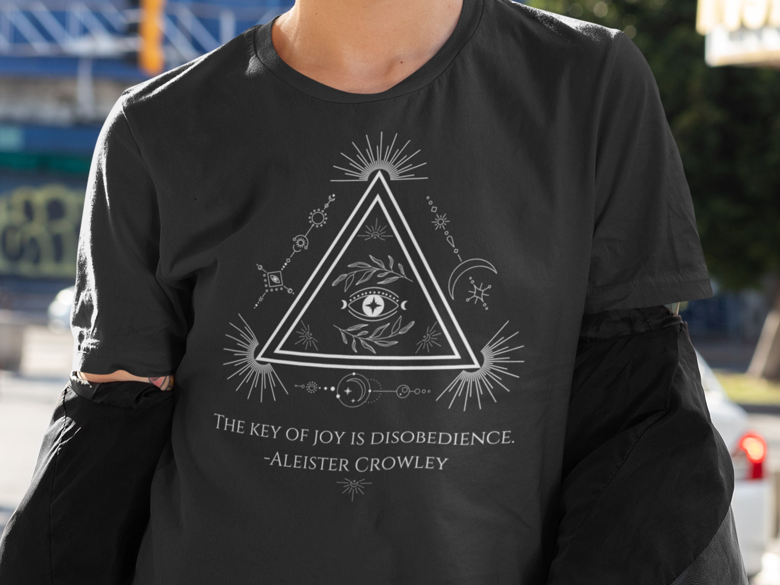 The Key of Joy is Disobedience T Shirt Aleister Crowley Shirt Thelema