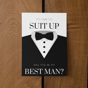 SUIT UP Printable Best Man Proposal Minimalist Design - Etsy