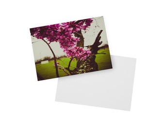 Pink Blooms - Flat Card with Envelope - Greeting Card