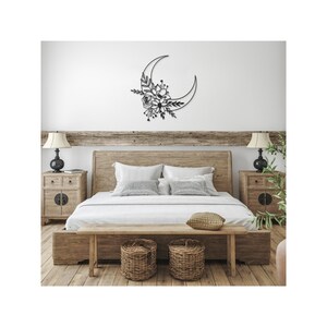 Moon and Flowers | Metal Wall Art