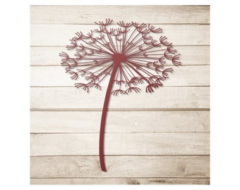 Powder Coated Dandelion Flower Metal Decor for Living Room and Bedroom