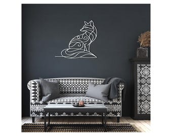 Elegant Fox, Metal Wall Art, Home Decor