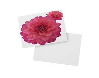 Pink Dahlia - Flat Card with Envelopes