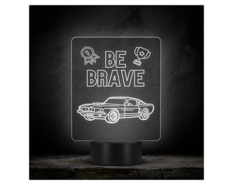 Sports Car LED Night Light: Acrylic Color Changing Lamp