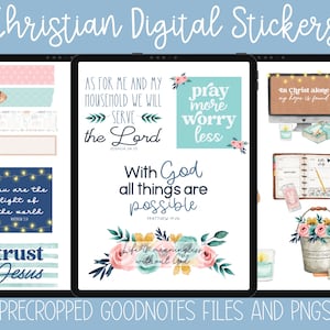 Christian digital planner, faith digital stickers, Goodnotes stickers faith,bible GoodNotes stickers, devotional journaling widgets