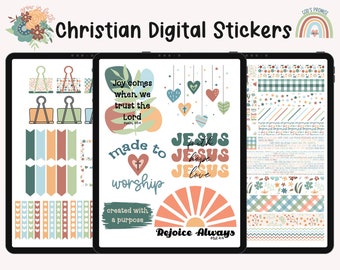Christian Digital Planner Stickers: Faith Journaling (GoodNotes, PNG) (PDF)