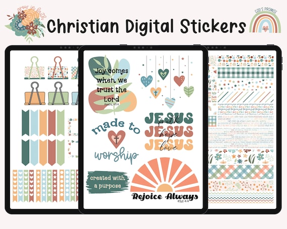 Worship the Lord Faith Sticker Sheets, Christian Planner Stickers