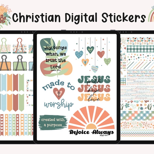 Christian digital planner, faith digital stickers, Goodnotes stickers faith,bible GoodNotes stickers, Bible Digital Planner, Bible Stickers