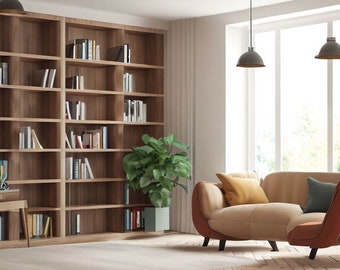 Living Room Office with Bookshelf | Zoom Backgrounds  | Virtual Backdrop | Microsoft Teams | Facebook | WebEx | Skype | Google Meet