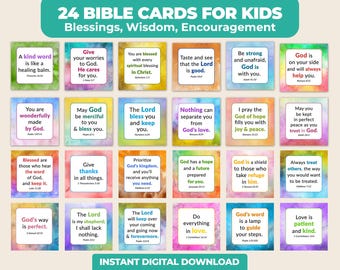 Tarjetas de las Escrituras, notas con versículos bíblicos para la lonchera, tarjetas de ánimo y bendiciones para niños y adultos, descarga digital instantánea, imprimibles