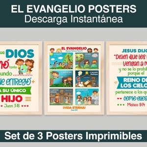 Posters Cristianos del Evangelio Para Niños, Descarga Instantánea, Digitales, Listos Para Imprimir, Decoración Para Escuela Dominical