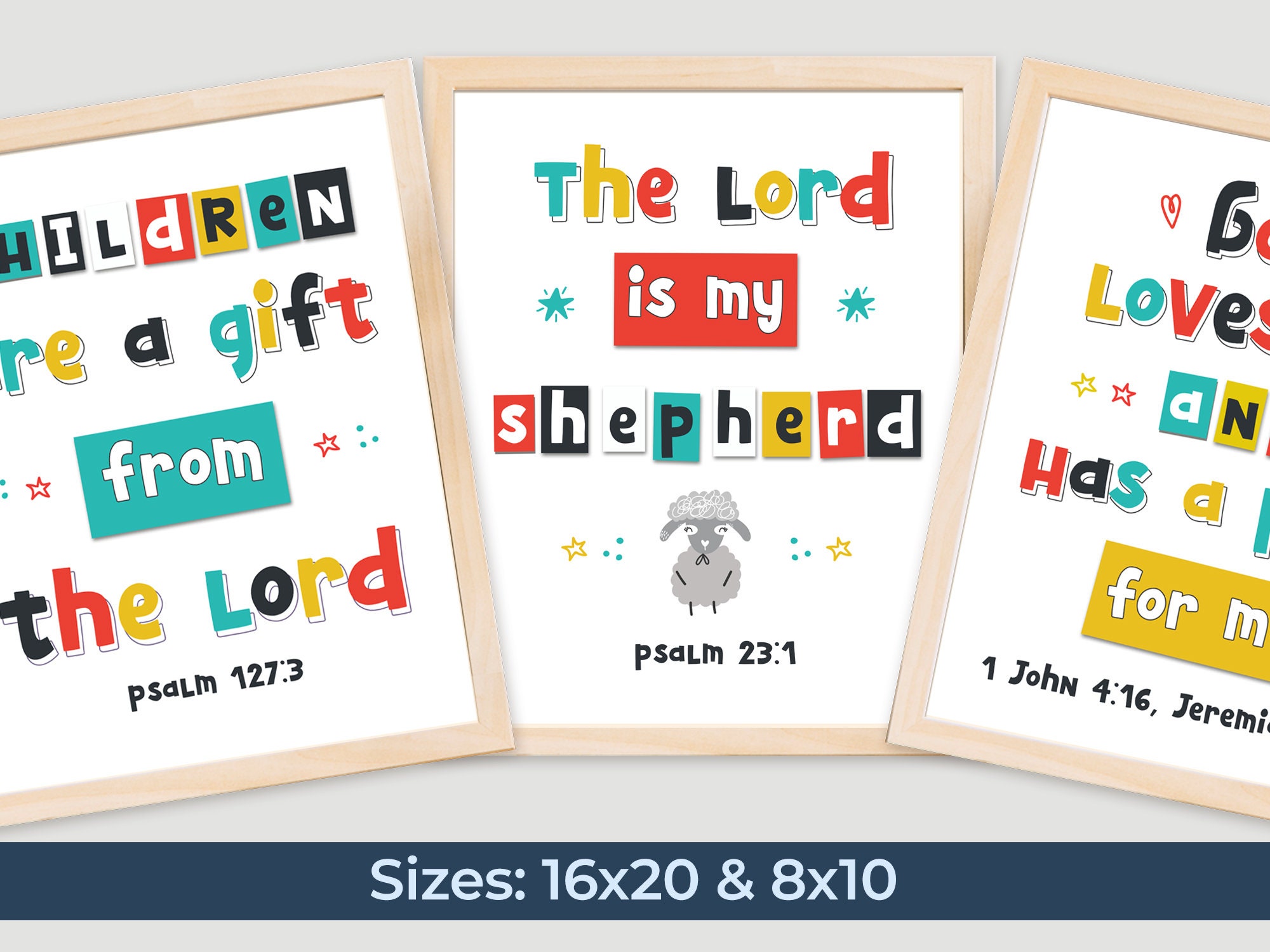 Kids Scripture Verses, Christian Posters for Children, Sunday School