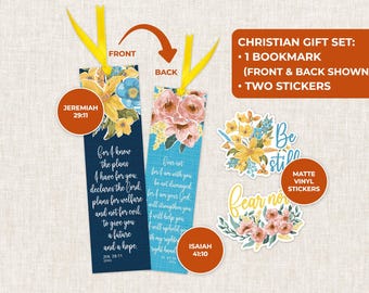 Set de marcapáginas y pegatinas cristianas, regalo bíblico para mujeres, versículos bíblicos "No temas y quédate quieta"