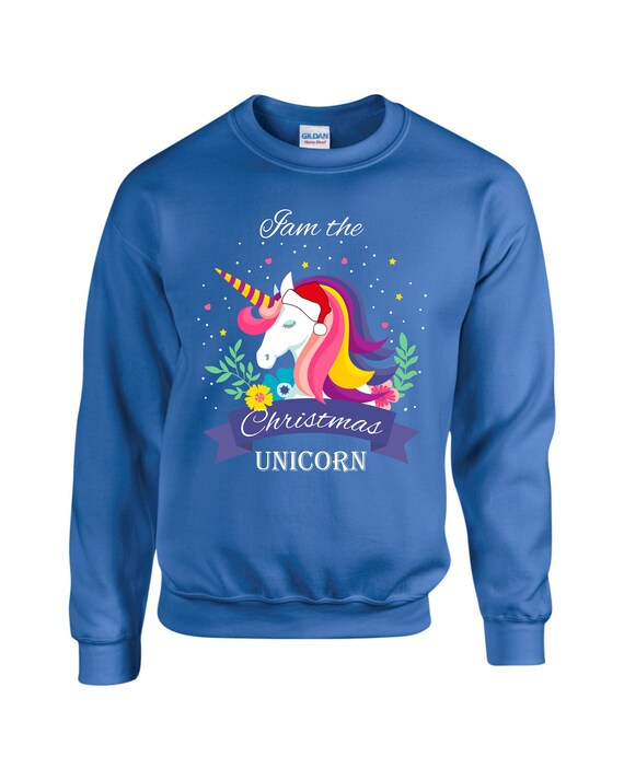 I Am the Christmas UNICORN Jumper Santa Xmas Pullover Unicorn