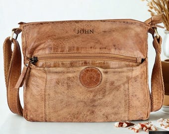 Personalized Genuine Leather Messenger Bag | Adjustable crossbody bag | Classic Satchel bag | Men's Travel Shoulder Bag Work & College