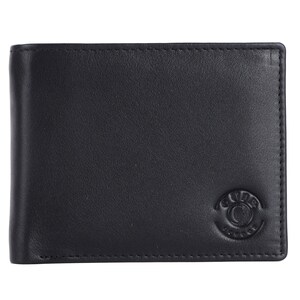 Bolsos de fin de semana de cuero genuino Cartera negra, Cartera con bloqueo RFID, Cartera con tapa, Cuero NDM, Carteras delgadas plegables para hombres Bolso de mano para hombres