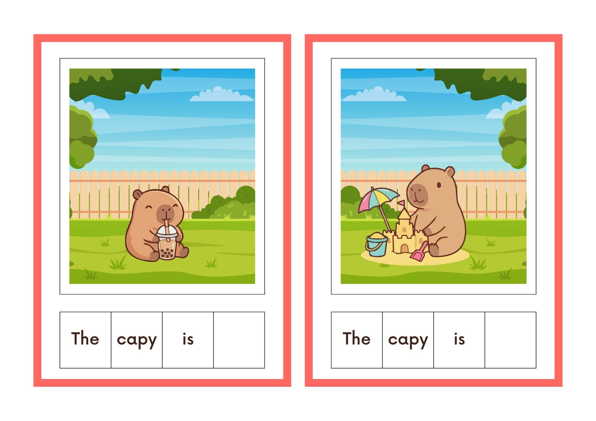 Capybara Action Words Adapted Book - Etsy