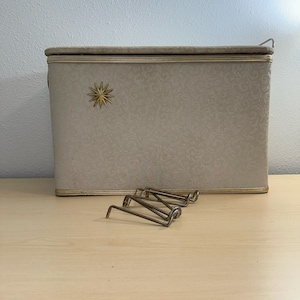 Vintage MCM Cream Colored Clothes Hamper