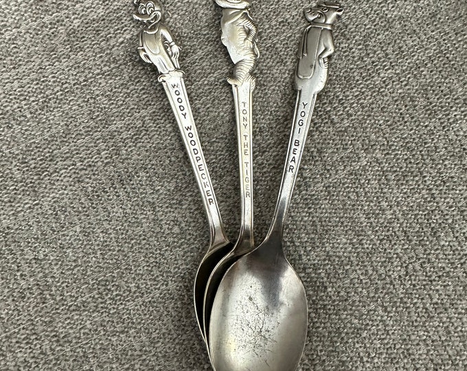 3 Vintage Character Spoons Tony the Tiger Woody Woodpecker Yogi Bear Etsy