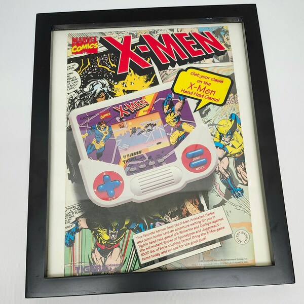 1993 X-men Taschenspiel Werbung (in Rahmen) RARE Print Media