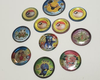 10 RARE Pokémon Collectible Metal Tazos (Taiwan)