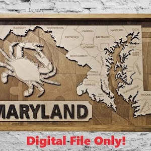 Fichier numérique de carte 3D du comté de Maryland
