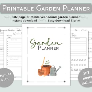 Pianificatore di giardino stampabile / Diario del giardino / SENZA DATA / Facile da scaricare e stampare / Pianificatore di giardinaggio e piante