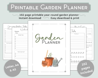 Printable Garden Planner | Garden Journal | UNDATED | Easy download and print | Gardening and Plant Planner
