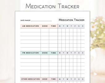 Registro de medicamentos, Registro minimalista de medicamentos, Tabla de medicamentos imprimible, Hoja de vitaminas editable, Plantilla para Goodnotes, Lista de pastillas