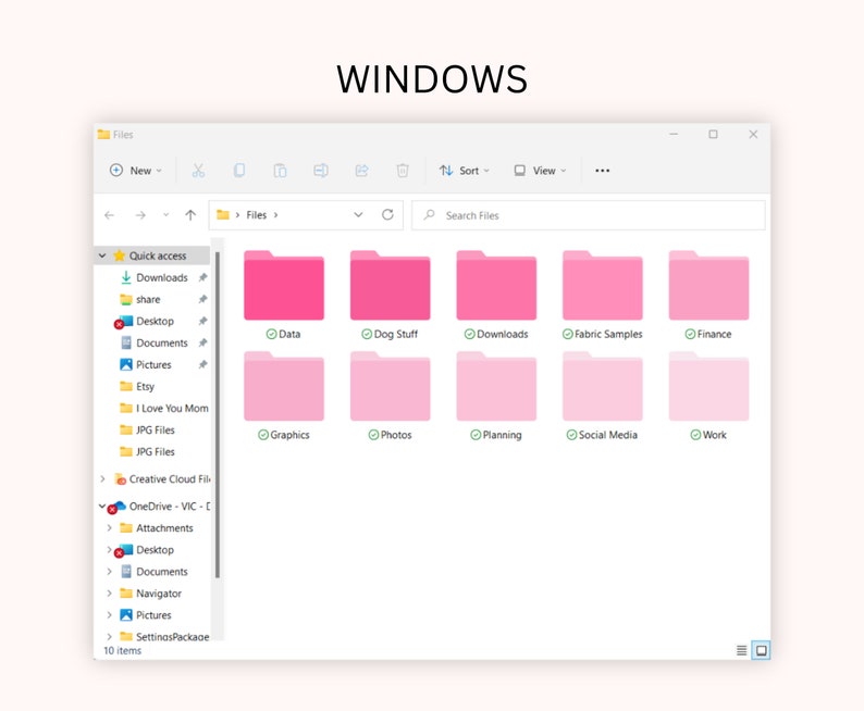 Desktop Folder Icons for Mac and Windows, Mac Folder Icons, Pink ...