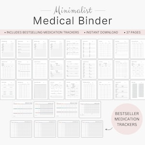 Medical Binder Printable, Medication Tracker Bundle, Blood Pressure Log, Family Healthcare Planner, ADHD Planner PDF, Doctor Appointments